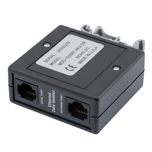 Data Isolator 10/100/1000BaseT RJ45, DINRail Mount