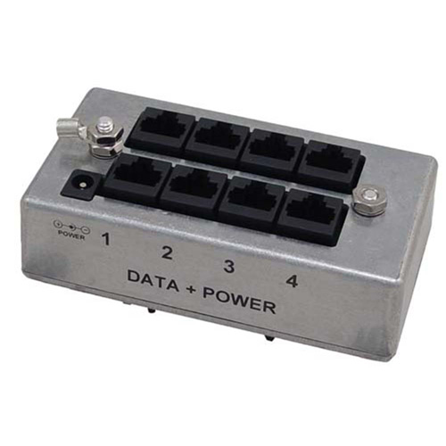 Power Over Ethernet PoE Midspan Injector Category 5 4 Port 802.3af Type B  DIN Rail Mount w/ Lightning Protection