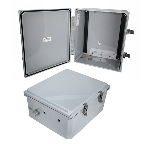 14x12x06 Polycarbonate Weatherproof Outdoor IP66 NEMA 4X Enclosure, DIN
