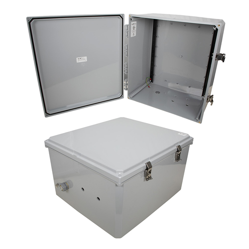 18x16x10 Polycarbonate Weatherproof Outdoor IP66 NEMA 4X Enclosure, DIN Rail Mount DKGY