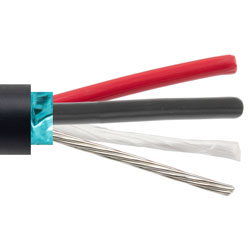 Shielded Power Bulk Tray Cable, Exposed Run, 2 Conductor, 14 AWG, 600 V, TC-ER, THHN, VW-1, PVC, Black, 1000 feet