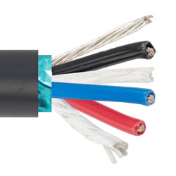Shielded Power Bulk Tray Cable, Exposed Run, 3 Conductor, 14 AWG, 600 V, TC-ER, THHN, VW-1, PVC, Black, 1000 feet